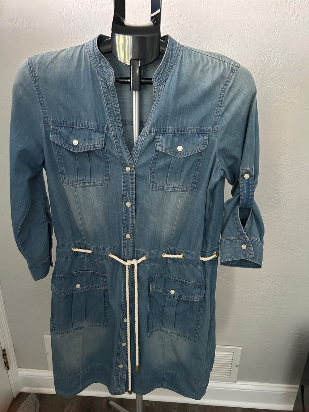 MICHAEL Michael Kors Light Blue Denim Shirt Dress